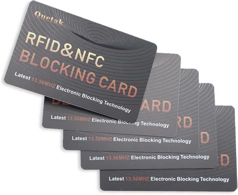 quctak rfid card protectors|5PCS RFID Blocking Cards, Antitheft Credit Card Protector, NFC .